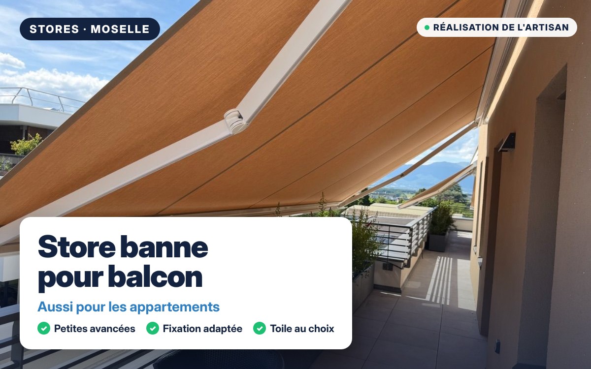Store banne pour balcon et appartement à Diffembach-lès-Hellimer