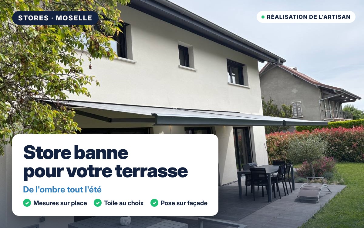 Pose de store banne pour terrasse à Diffembach-lès-Hellimer