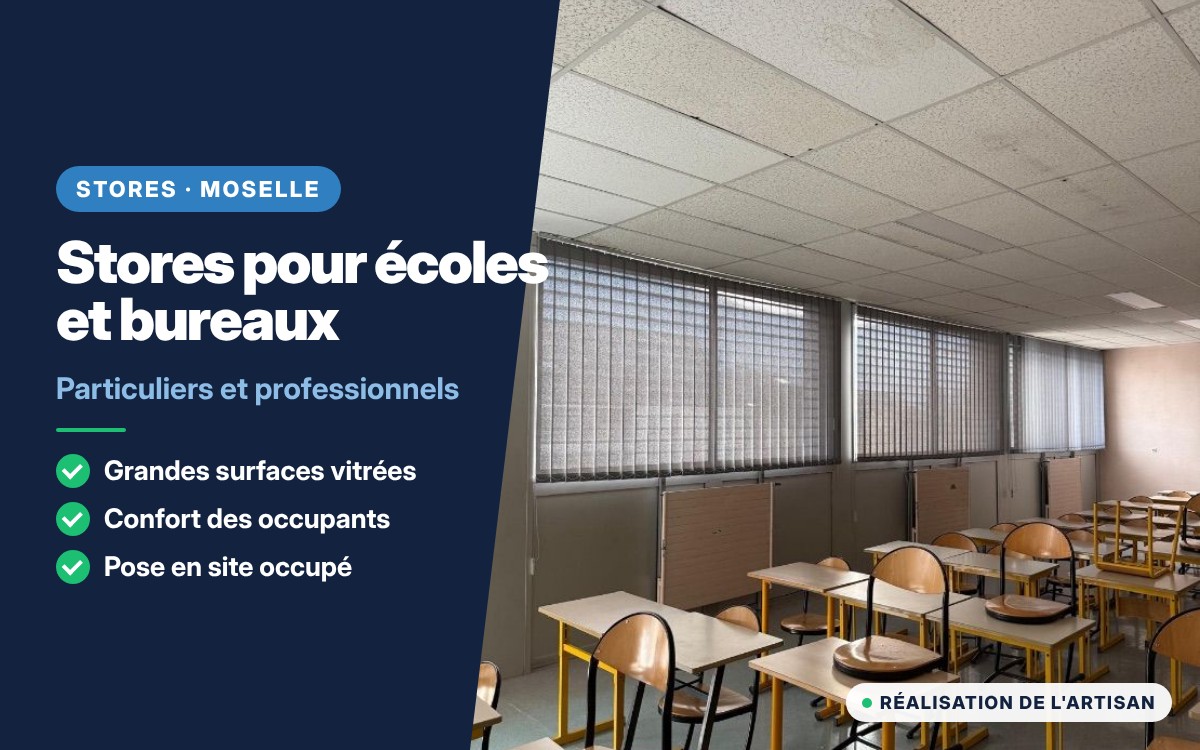 Stores pour écoles, bureaux et locaux pros à Diffembach-lès-Hellimer