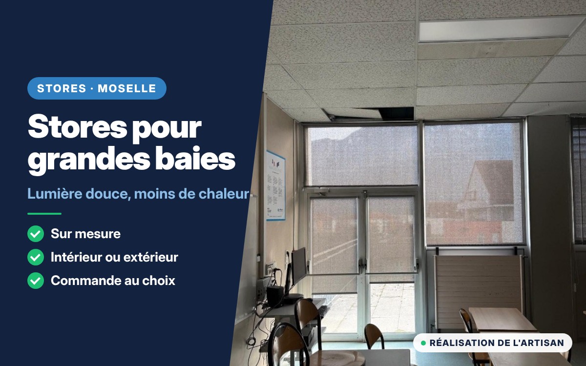 Stores pour grandes baies vitrées à Diffembach-lès-Hellimer