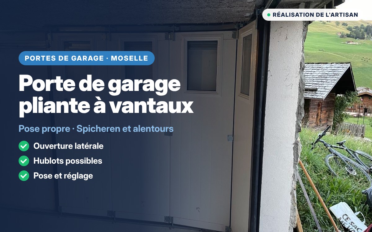 Porte de garage pliante à vantaux à Diffembach-lès-Hellimer