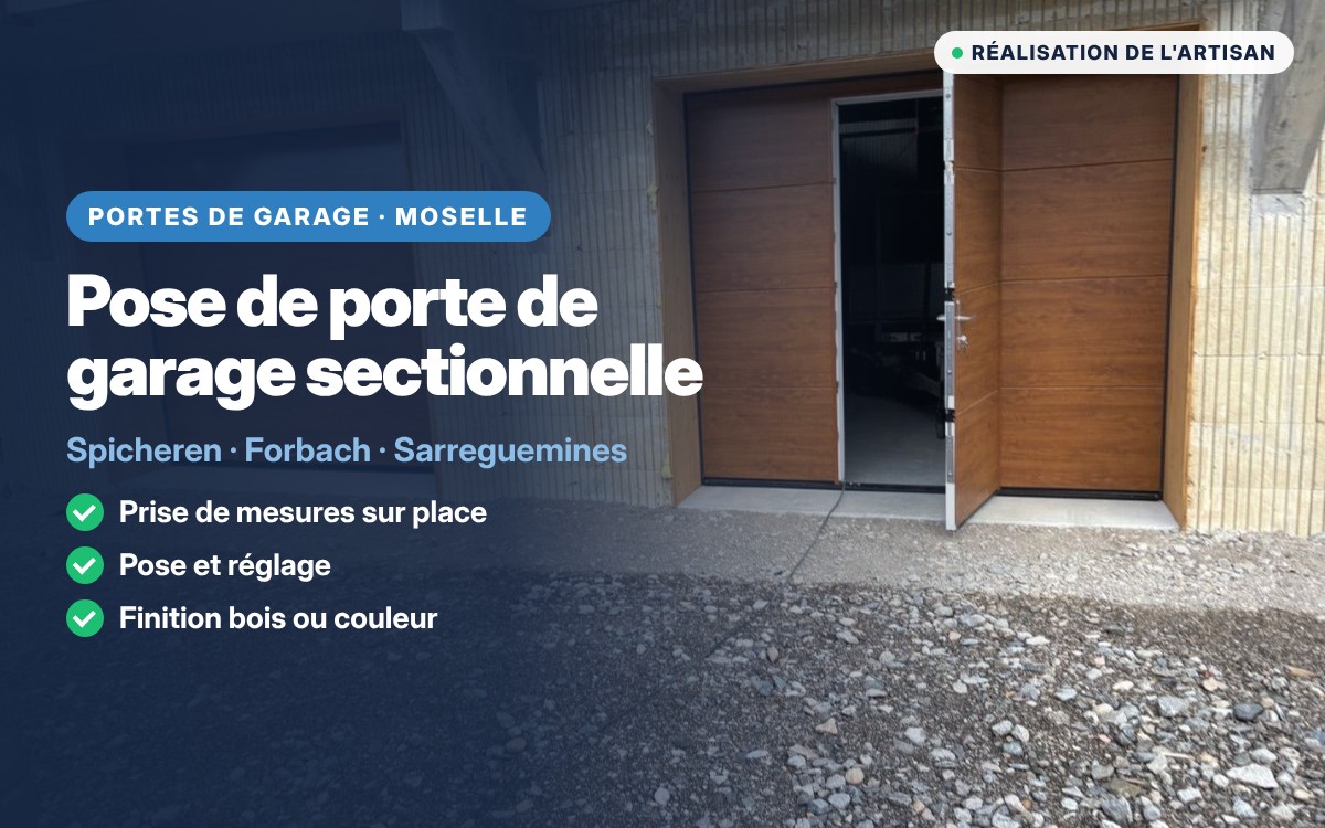 Pose de porte de garage sectionnelle à Diffembach-lès-Hellimer