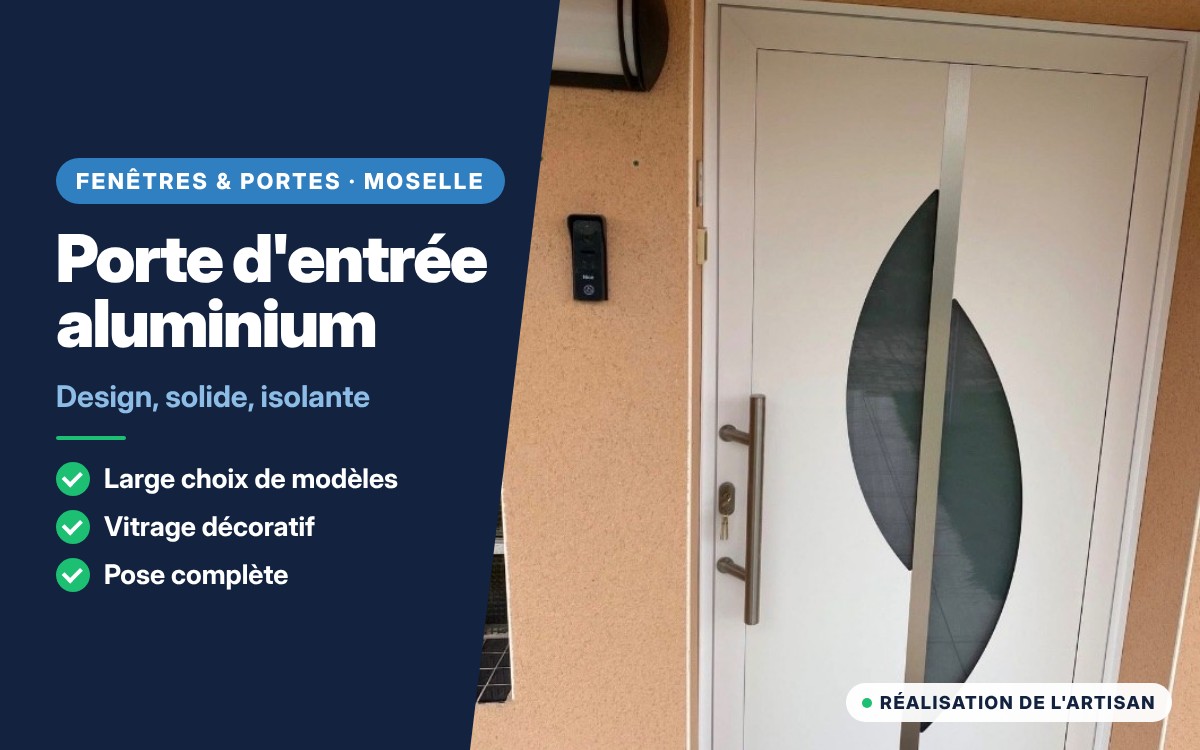 Porte d'entrée aluminium à Diffembach-lès-Hellimer
