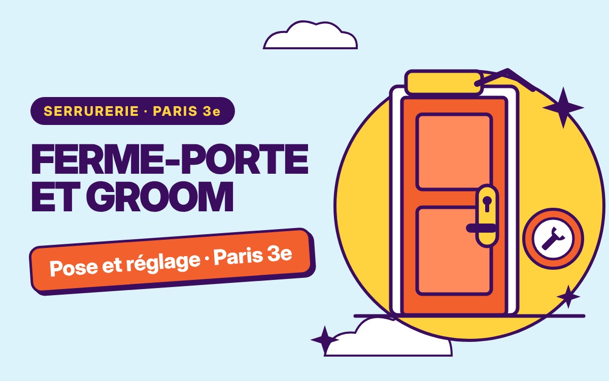 Pose et réglage de ferme-porte (groom) à Le Vésinet