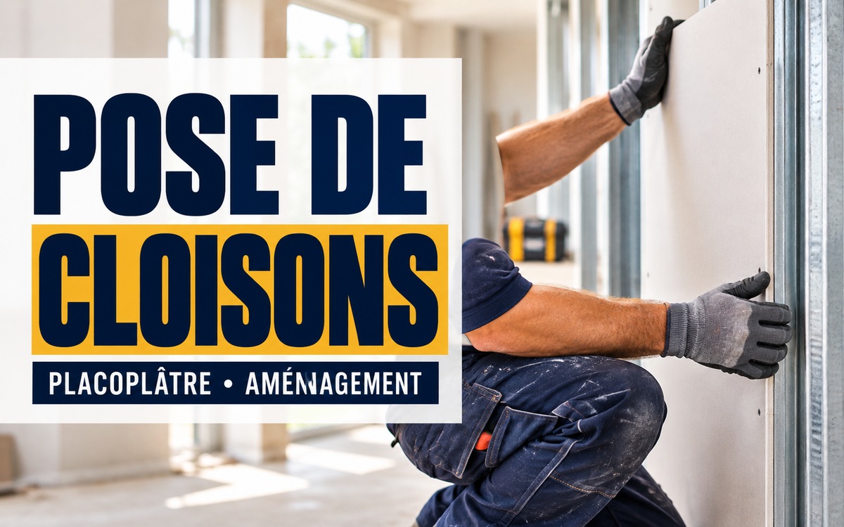 Pose de cloisons à Valenton