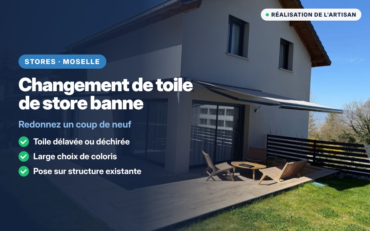 Changement de toile de store banne à Diffembach-lès-Hellimer