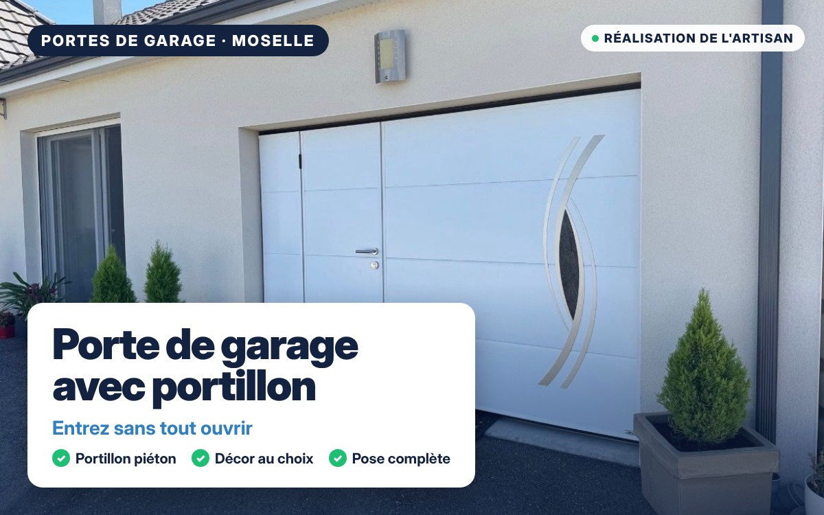 Porte de garage avec portillon intégré à Diffembach-lès-Hellimer