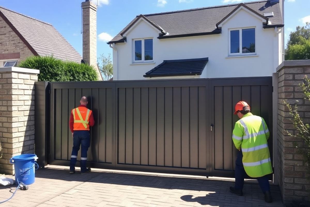 un poseur de clôture en intervention à Valdalliere